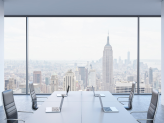 Executive-in-Residence Program A view of New York City from an office conference room